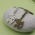 Metal Minimalist Rocking Horse Keychain Bag Charm Gift view 4