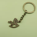 Metal Minimalist Rocking Horse Keychain Bag Charm Gift view 6