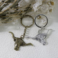 Metal Bull Head Keychain Bag Charm – Antique Copper view 3
