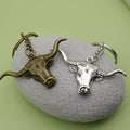 Metal Bull Head Keychain Bag Charm – Antique Copper view 4