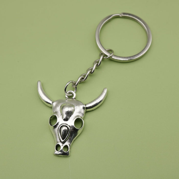 Metal Bull Head Keychain Bag Charm Gift
