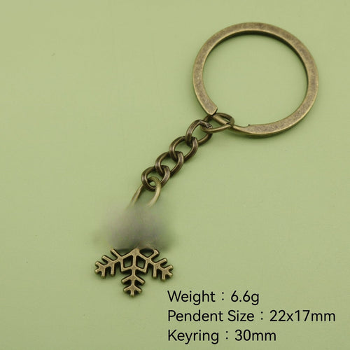 Zinc Alloy Snowflake Keychain Winter Bag Charm Gift