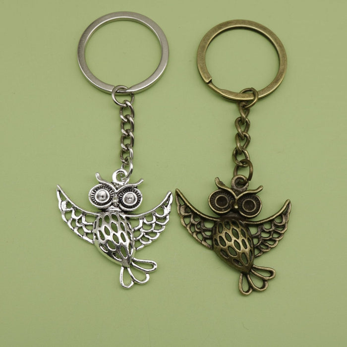 Metal Simple Owl Keychain Bag Charm Key Ring