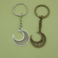 Metal Hollow Moon Keychain Bag Charm Key Ring view 1