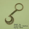 Metal Hollow Moon Keychain Bag Charm Key Ring view 2