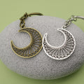 Metal Hollow Moon Keychain Bag Charm Key Ring view 4