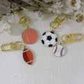 Zinc Alloy Minimalist Sports Ball Keychain Bag Charm Gift view 2