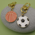 Zinc Alloy Minimalist Sports Ball Keychain Bag Charm Gift view 3