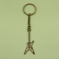 Zinc Alloy Guitar Keychain Music Gift Key Ring view 1