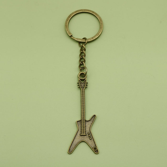Zinc Alloy Guitar Keychain Music Gift Key Ring