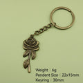Zinc Alloy Rose Flower Keychain Bag Charm Gift view 2
