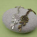 Zinc Alloy Rose Flower Keychain Bag Charm Gift view 4