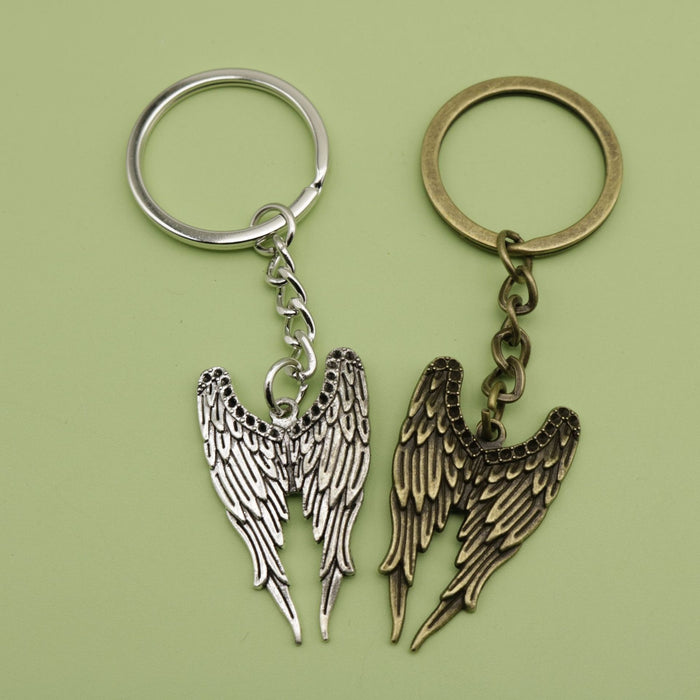 Metal Wing Feather Keychain Angel Bag Charm Gift
