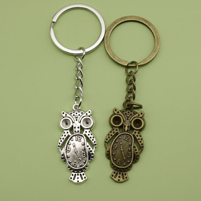 Zinc Alloy Owl Shape Keychain Bag Charm Gift