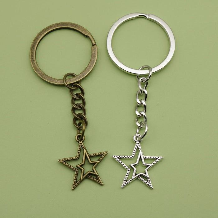 Metal Simple Star Keychain Fashion Bag Charm Gift