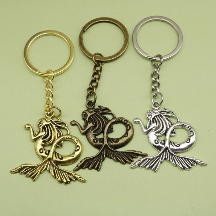 Metal Minimalist Mermaid Keychain Bag Charm Gift Accessory