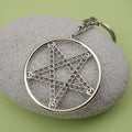 Metal Large Five-Point Star Keychain Bag Charm Key Ring Gift view 4
