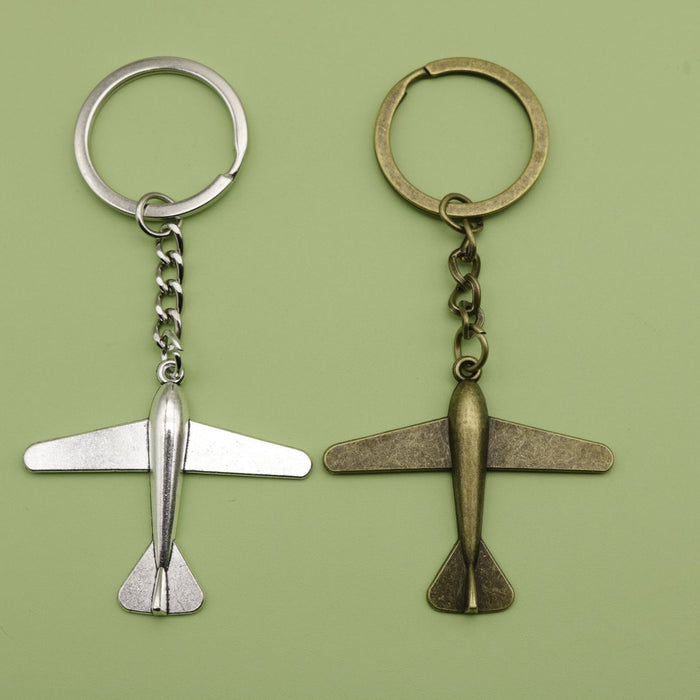 Zinc Alloy Simple Airplane Keychain Travel Bag Charm Gift
