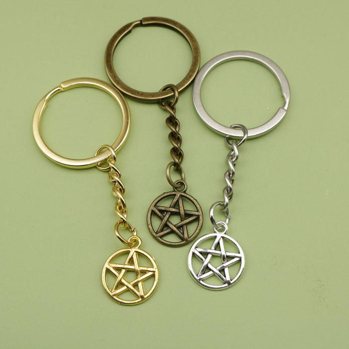 Metal Simple Star Keychain For Bag Charm Key Ring