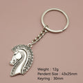 Metal Horse Head Keychain Bag Charm Key Ring view 2