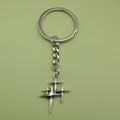 Metal Simple Five Point Star Keychain Bag Charm Gift – Silver view 1