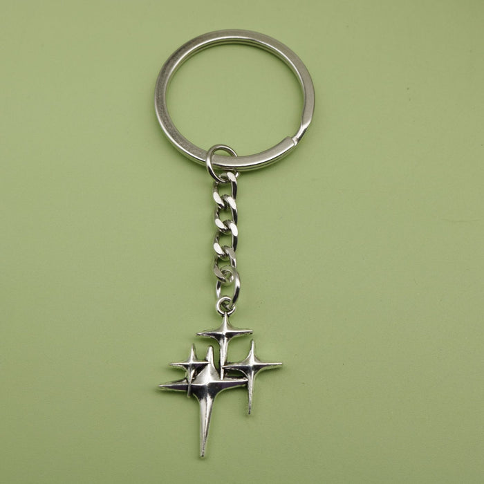 Metal Simple Five Point Star Keychain Bag Charm Gift – Silver