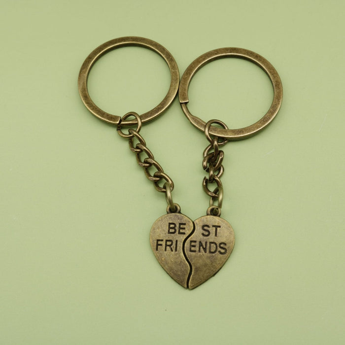 Metal Heart Best Friends Keychain Gift For Couples