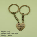 Metal Heart Best Friends Keychain Gift For Couples view 2