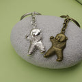 Metal Minimalist Kung Fu Bear Keychain Bag Charm view 4