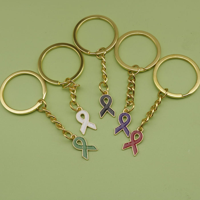 Zinc Alloy Enamel Ribbon Keychain For Bag Charm Gift