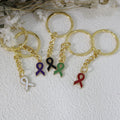 Zinc Alloy Enamel Ribbon Keychain For Bag Charm Gift view 3