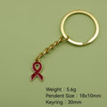 Zinc Alloy Enamel Ribbon Keychain For Bag Charm Gift view 2