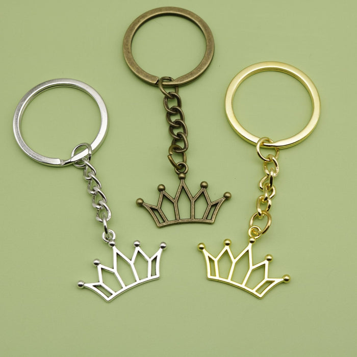 Metal Simple Crown Keychain Fashion Bag Charm Gift