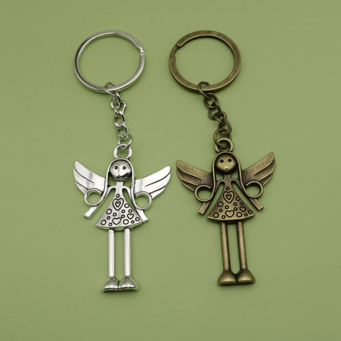 Zinc Alloy Minimalist Angel Girl Keychain Bag Charm Gift