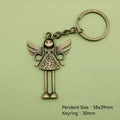 Zinc Alloy Minimalist Angel Girl Keychain Bag Charm Gift view 2