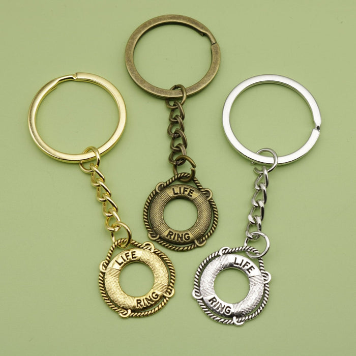 Zinc Alloy Minimalist Lifebuoy Keychain Bag Charm Gift