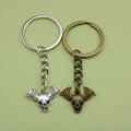 Metal Skull Bat Keychain Bag Charm view 1