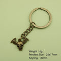Metal Skull Bat Keychain Bag Charm view 2
