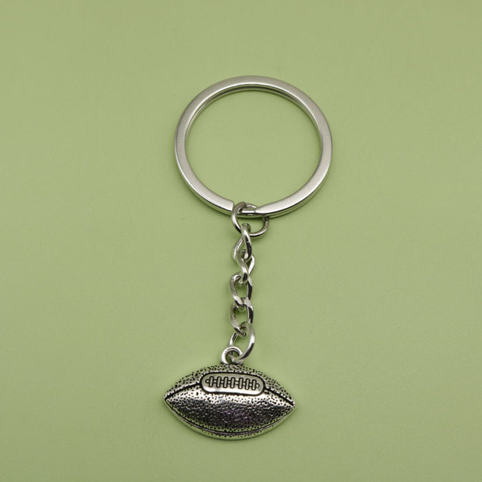 Metal Football Shape Keychain Sports Bag Charm Gift