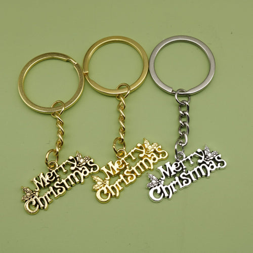 Zinc Alloy Merry Christmas Keychain For Holiday Gift
