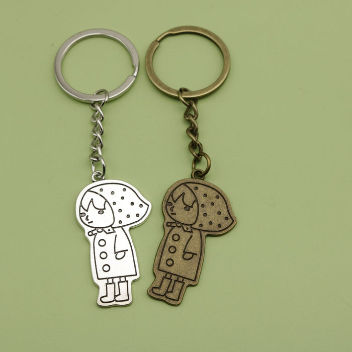 Zinc Alloy Hat Girl Keychain For Fashion Bag Charm