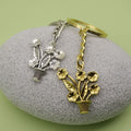 Metal Minimalist Potted Plant Flower Keychain Bag Charm view 4