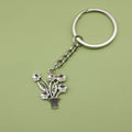 Metal Minimalist Potted Plant Flower Keychain Bag Charm view 6