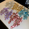 Sweet Acrylic Pleated Flower Petal Tassel Drop Earrings Long Dopamine Style Fashion Jewelry view 1