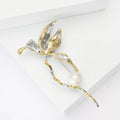 Copper Freshwater Pearl Magnolia Brooch Pin For Women's Cardigans view 3