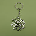 Metal Simple Lotus Flower Keychain Bag Charm view 1