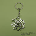 Metal Simple Lotus Flower Keychain Bag Charm view 2