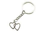 Metal Double Heart Keychain Bag Charm Gift view 5