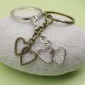 Metal Double Heart Keychain Bag Charm Gift view 4