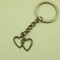 Metal Double Heart Keychain Bag Charm Gift view 6